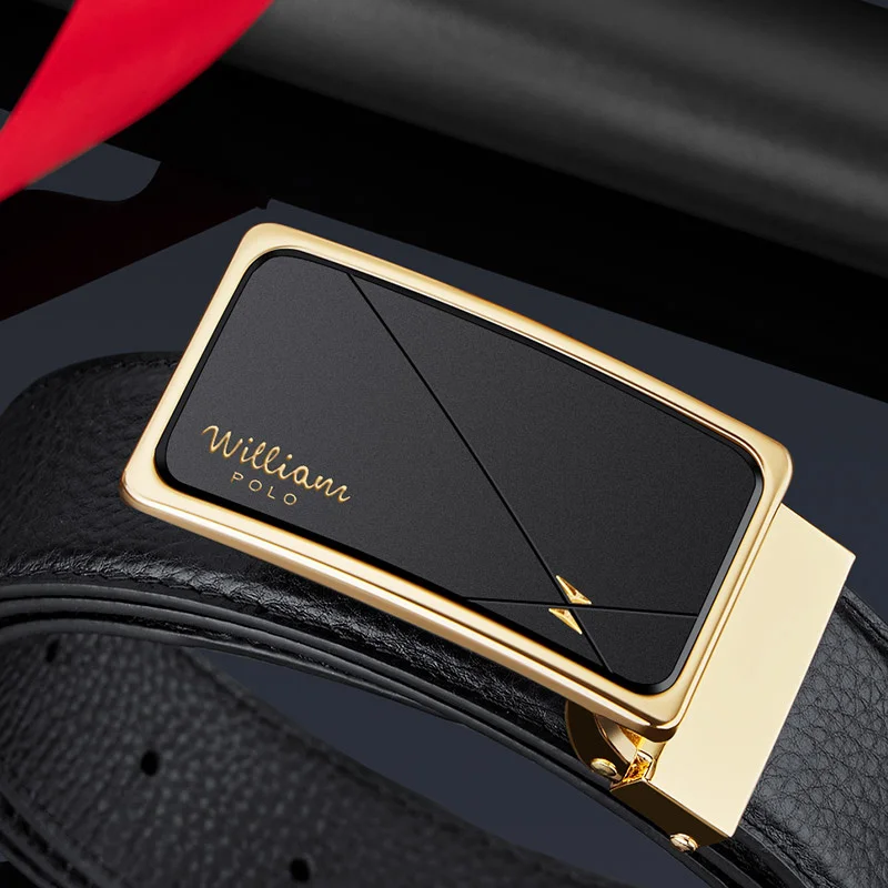 

Leather plate buckle belt Men's casual smooth Fashion personality