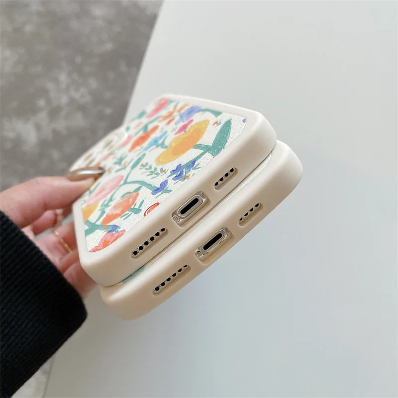 Чехол с акварельным цветочным рисунком чехол для камеры мягкая и красивая