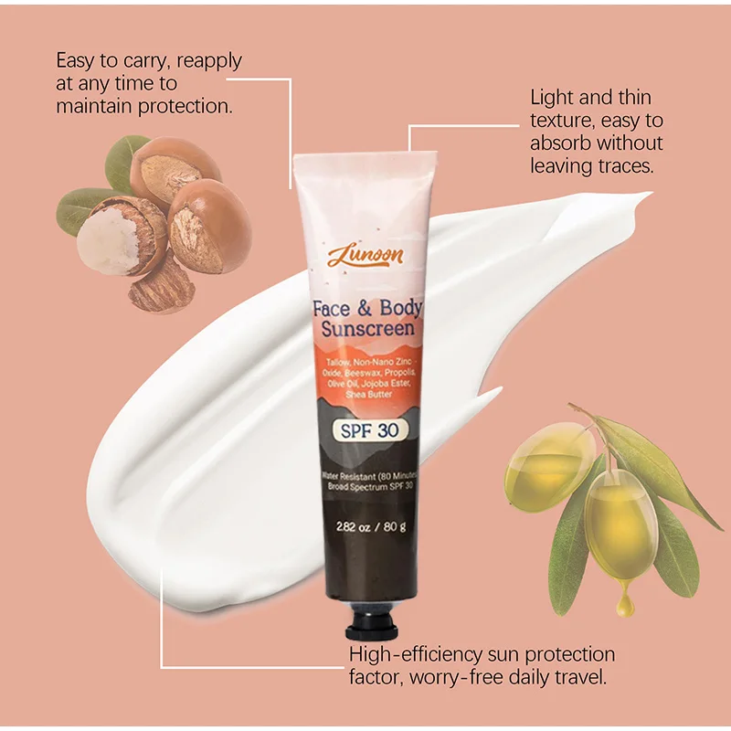 Минеральный солнцезащитный крем LUNOON с защитой от солнечных лучей отбеливающий