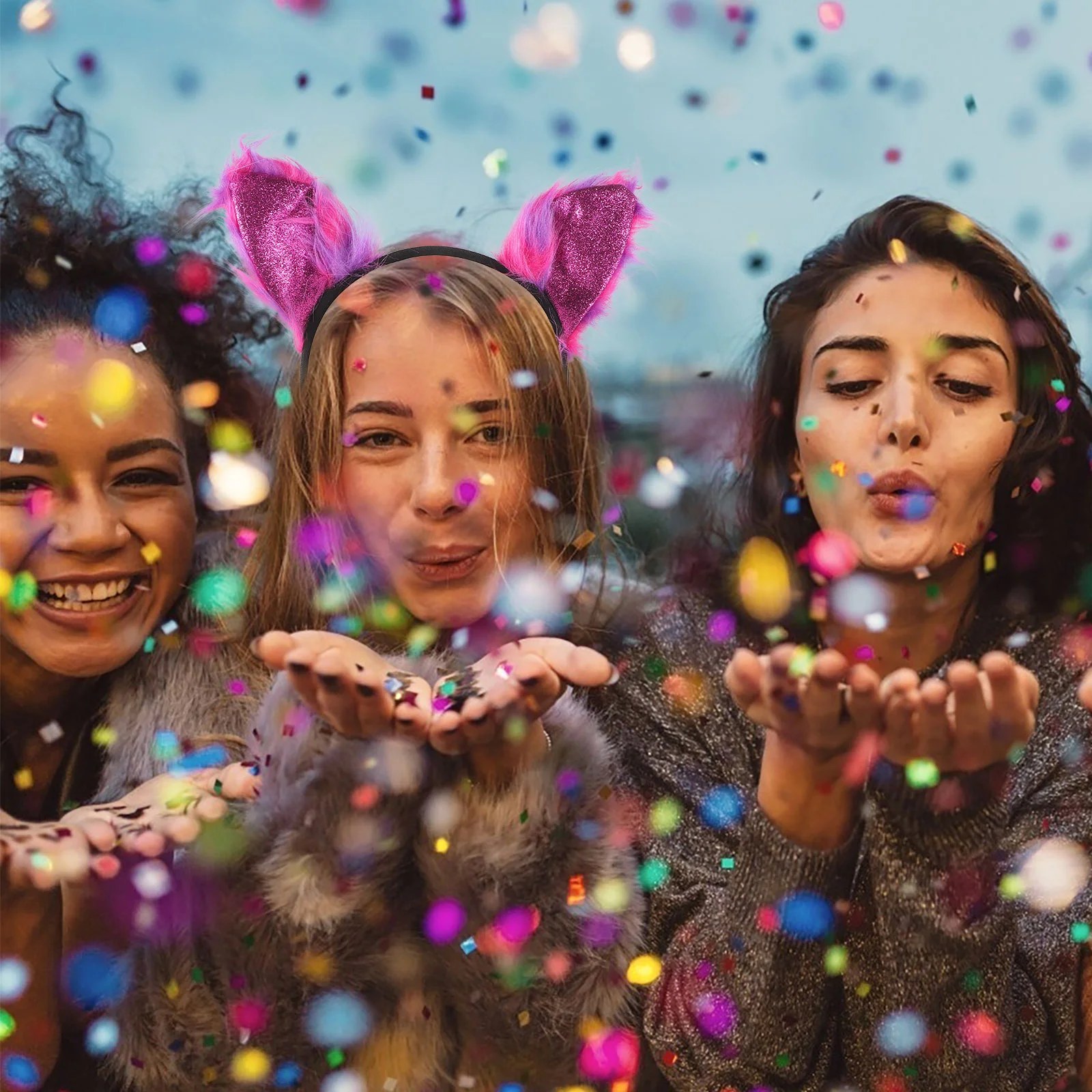 Лисий хвост перчатки пушистые аксессуары для волос животные уши повязка на