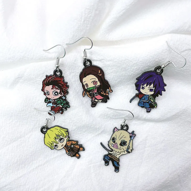 

Demon Slayer Kimetsu No Yaiba Dangle Earring Anime Acrylic Hook Earring Epoxy Kawaii Girl Jewelry Earrings Cosplay Props