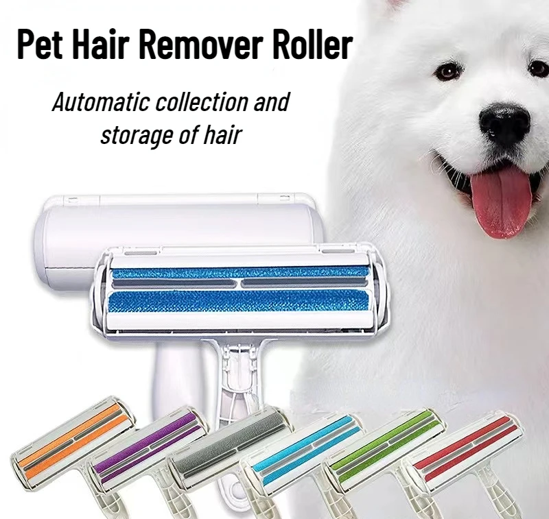 

Pet Hair Remover Roller - Dog Cat Fur Remover with Self-Cleaning Base - Efficient Animal Hair Removal Tool - Perfect for Furni