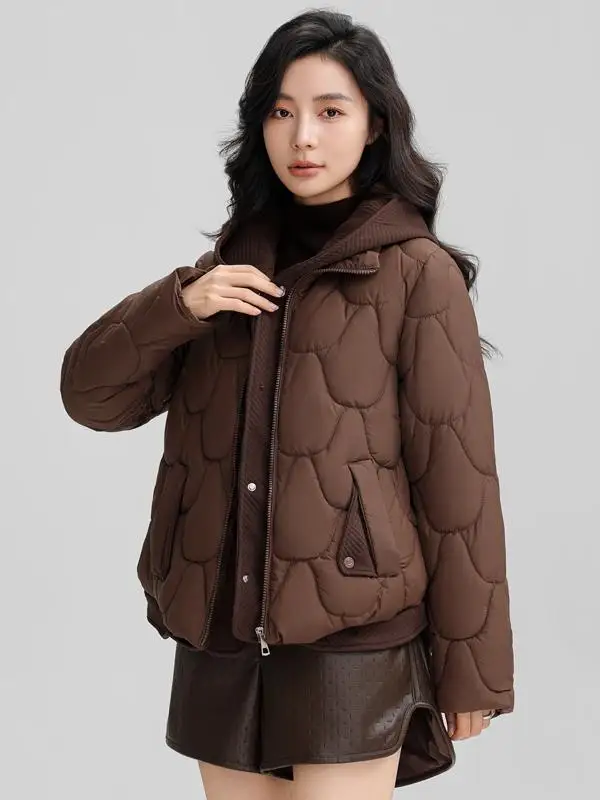 Yalu 2024 новый пуховик женский короткий модный корейский из двух предметов с