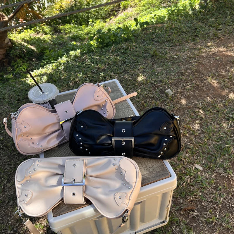 Trendy Design Ruched Bow Handbags and Purses Women Shoulder Bags 2023 Underarm Totes Ladies Messenger Bag High Quality