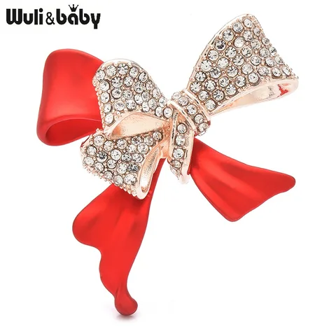 Wuli&baby броши с красным бантом