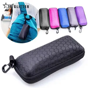 Imported New Glasses Storage Box Eyewear Cases Cover Sunglasses Case For Women Glasses Box With Lanyard Zippe