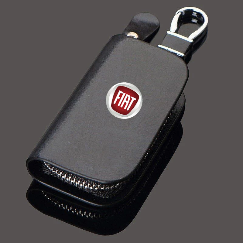 

1pcs Car key case Leather Key wallet cover Auto Accessories For Fiat Viaggio Abarth Punto 124 125 500