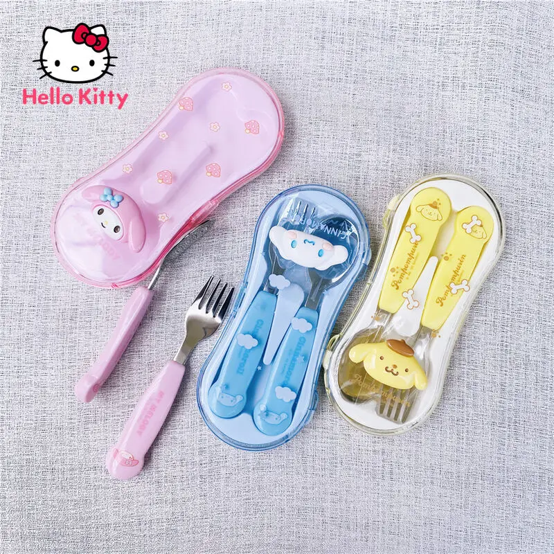 

Hello Kitty Stainless Steel Knife Fork 2-Piece Set Cartoon Style Packaging Printing Travel Adult Kids Universal Cutlery