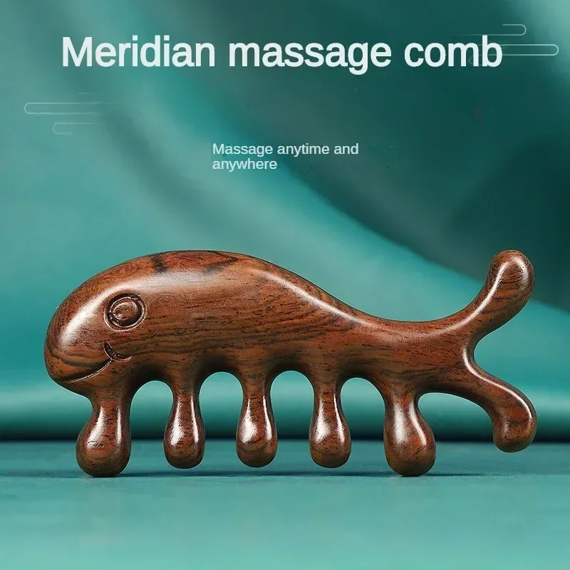 

Массажная расческа из сандалового дерева, меридиановая расческа для кожи головы, лица, глаз, плеч, шеи, против выпадения волос, Антистатическая Расческа с широкими зубьями