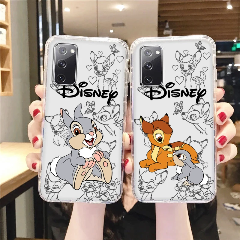 

Bambi Cartoon Rabbit Transparent Phone Case For Samsung A73 A72 A71 A52 A53 A54 A51 A42 A34 A32 A14 A13 A12 A23 5G Cover Shell