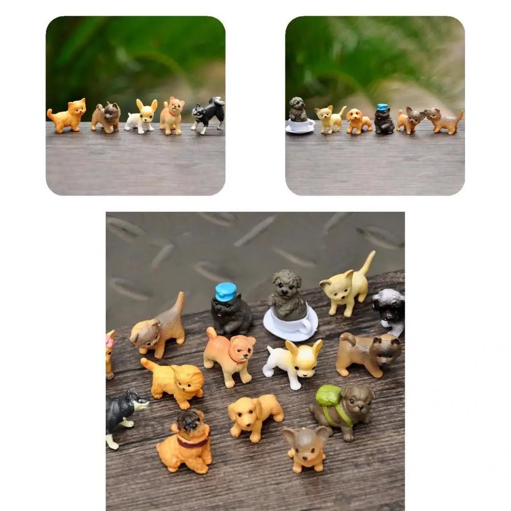 

Cute Dog Figure Eye-catching PVC Creative Vivid Anime Miniature Animal Statue Dog Miniature 16Pcs/Set