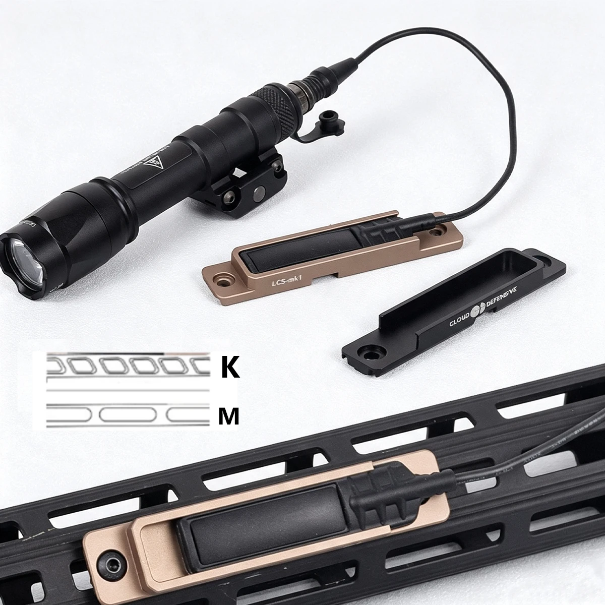 Фото Фонарь Surefire M600 M300 LED с переключателем ST07 и нажимной кнопкой, крепление на планку M/K 20 мм, алюминиевый корпус, для охотничьего оружия, белый свет. №5