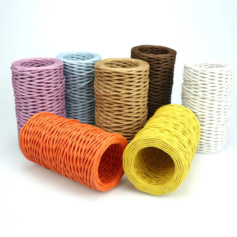 

50m Gift Package Creative Crafts Braided Knitting Paper Rope Color Iron Wire Festival DIY Handmade Articles Home Party Supply