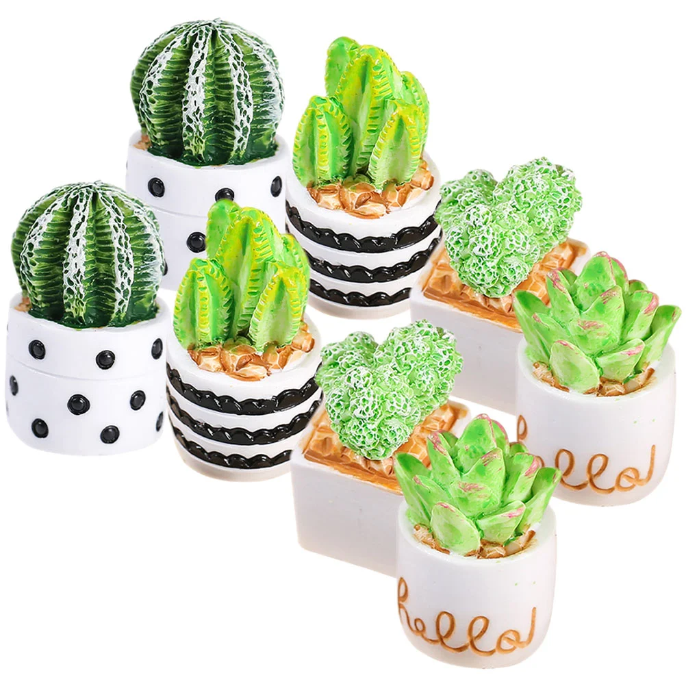 

8 Pcs Faux Plants Pot Miniature Potted Artificial Indoor Fake Succulent House Ornaments Bonsai