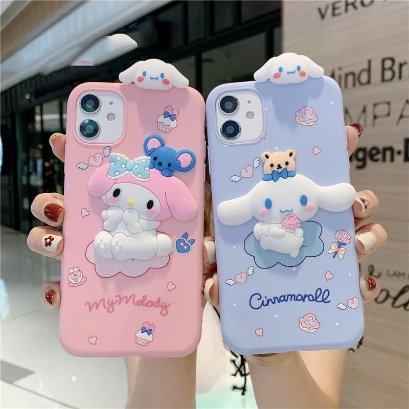 

Чехол для телефона Cinnamoroll для Iphone 14/13Promax Sanrios My Melody X/xsmax Аниме 7P/6S милый трехмерный мультяшный подарок для девочки