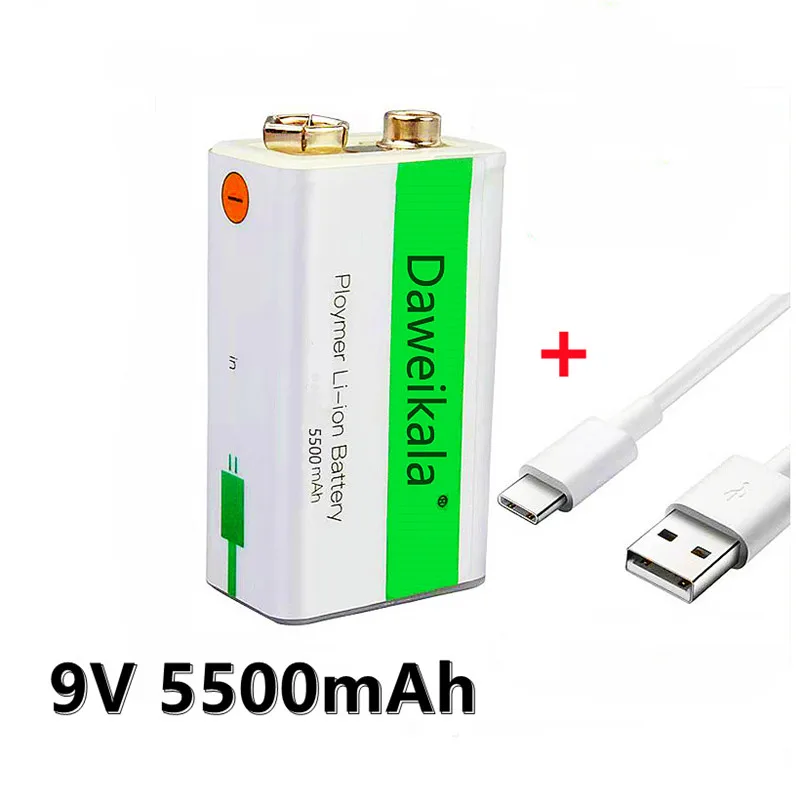 

Lot /9V 5500mAh Li-ion Rechargeable Battery Micro USB Batteries 9v lithium for Multimeter Microphone Toy Remote Control KTV Use