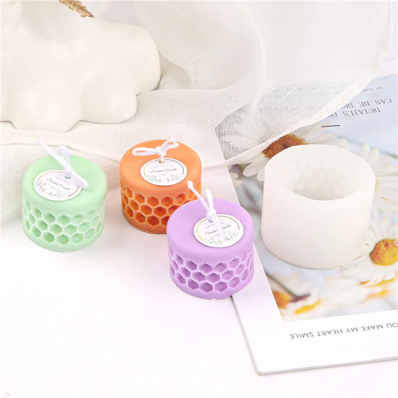 3D цилиндрическая сотовая ароматная свеча силиконовая форма сделай сам ароматный