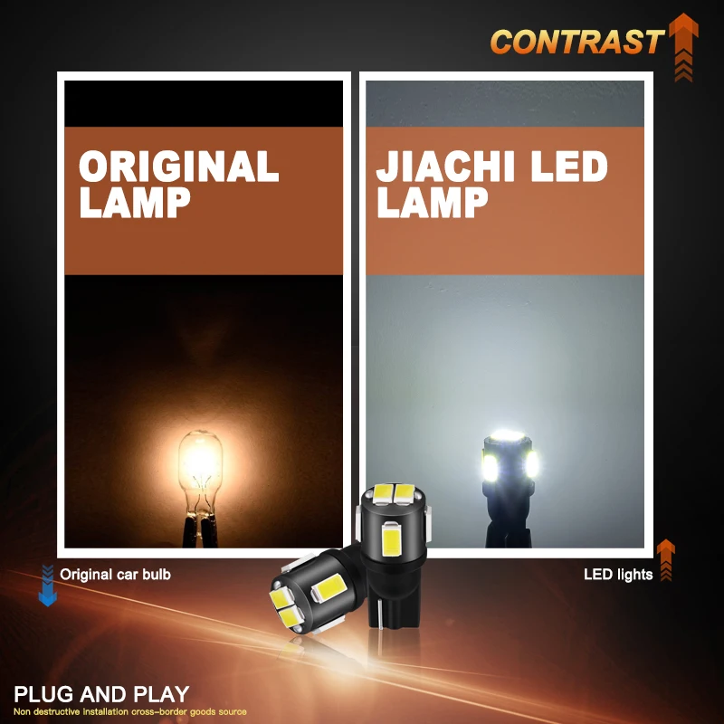 JIACHI 10 шт. оригинальная внутренняя фонарь без Ошибок T10 W5W Светодиодная лампа 5W5 2825