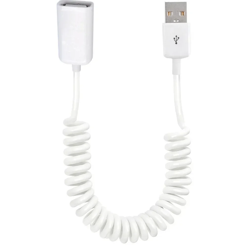 Спиральный спиральный кабель-переходник USB A папа-мама длиной 1 м 3 фута