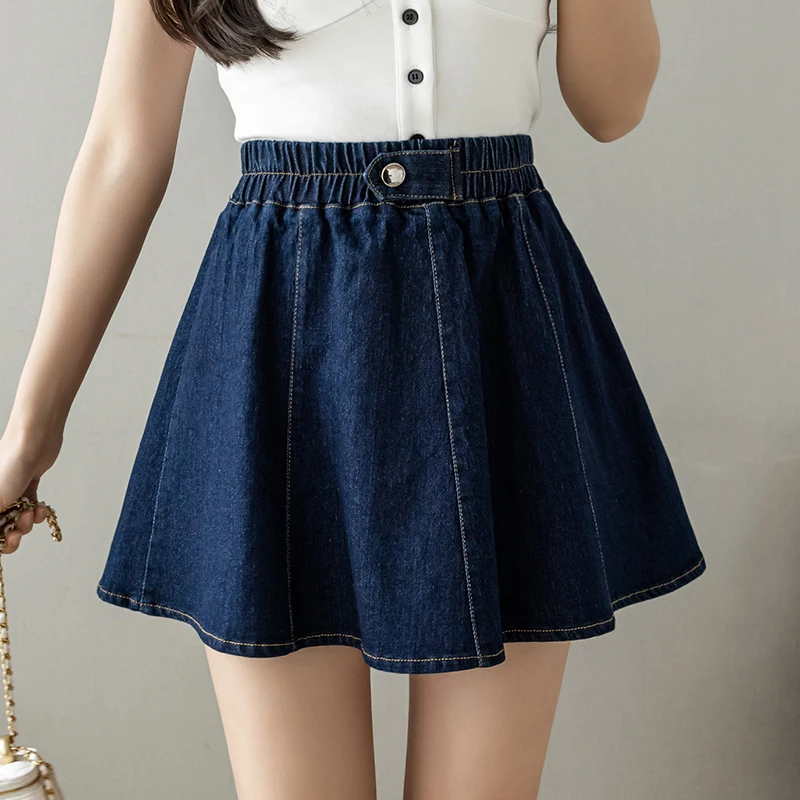Новая Корейская Милая женская мини юбка трапециевидной формы с эластичной