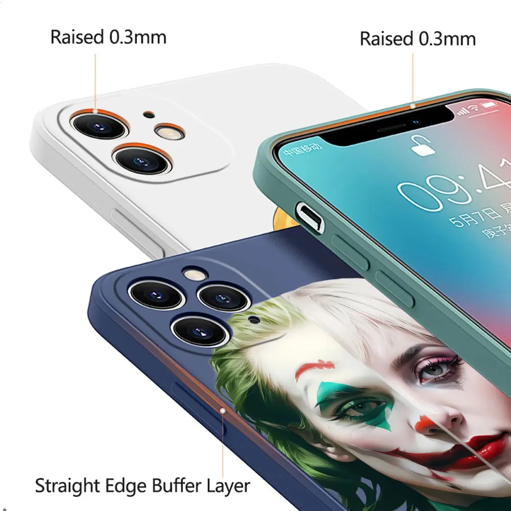 Чехол Couple J-Jokers C-Clown для iPhone 16 Pro Max 15 14 13 12 11 Plus Mini Phone Case Liquid Cover Fundas