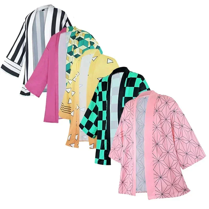 Demon Slayer Kimetsu No Yaiba Kimono Haori Косплей Костюм Камадо Незуко Хэллоуин Взрослый ребенок