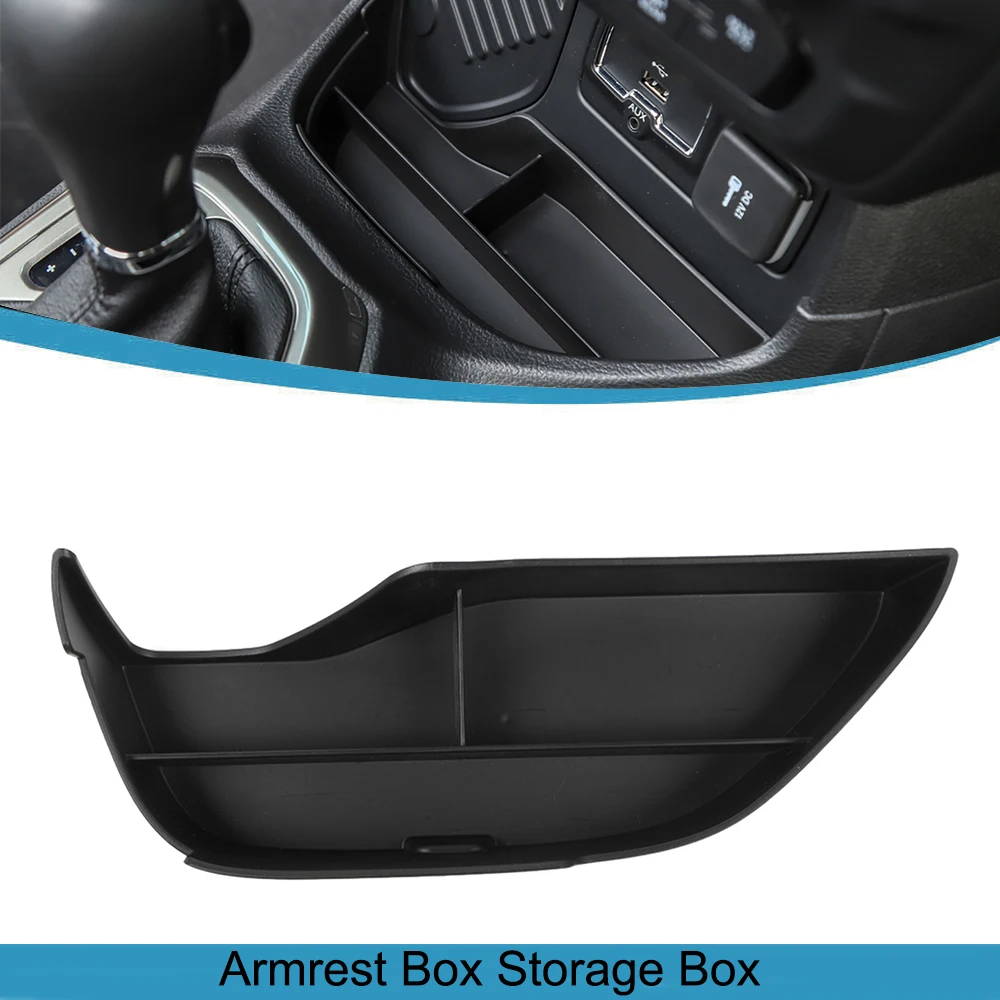 

Car Front Gear Shift Storage Box Stowing Tidying for Jeep Renegade 2019 2020 2021 2022 2023 Interior Accessories Black Styling