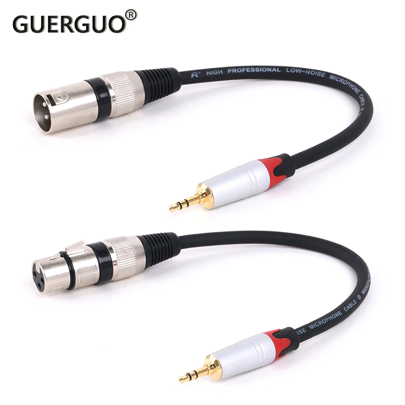 Фото GuerGuo 3,5 мм TRS штекер к 3Pin XLR кабель гнездо/штекер к профессиональному аудиокабелю микрофон динамик звуковые консоли 0,3 м-25 м №1