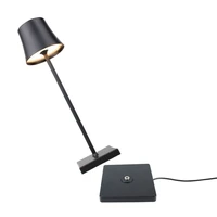 dimmable indoor outdoor restaurant table lamp rechargeable with a contact charging base