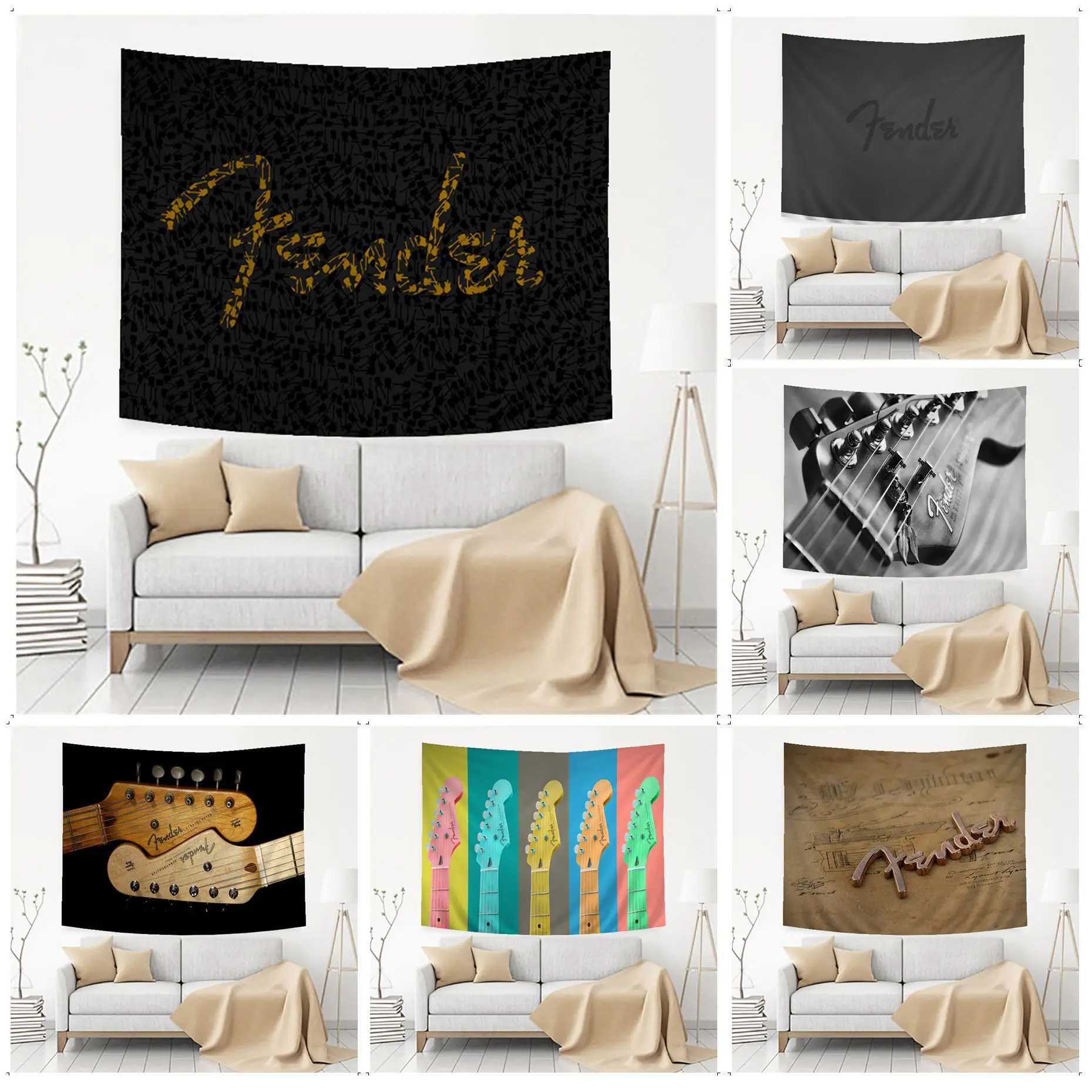 

Fender Guitar Modern Printed DIY Wall Tapestry Wall Hanging Decoration Household Art Home Decor