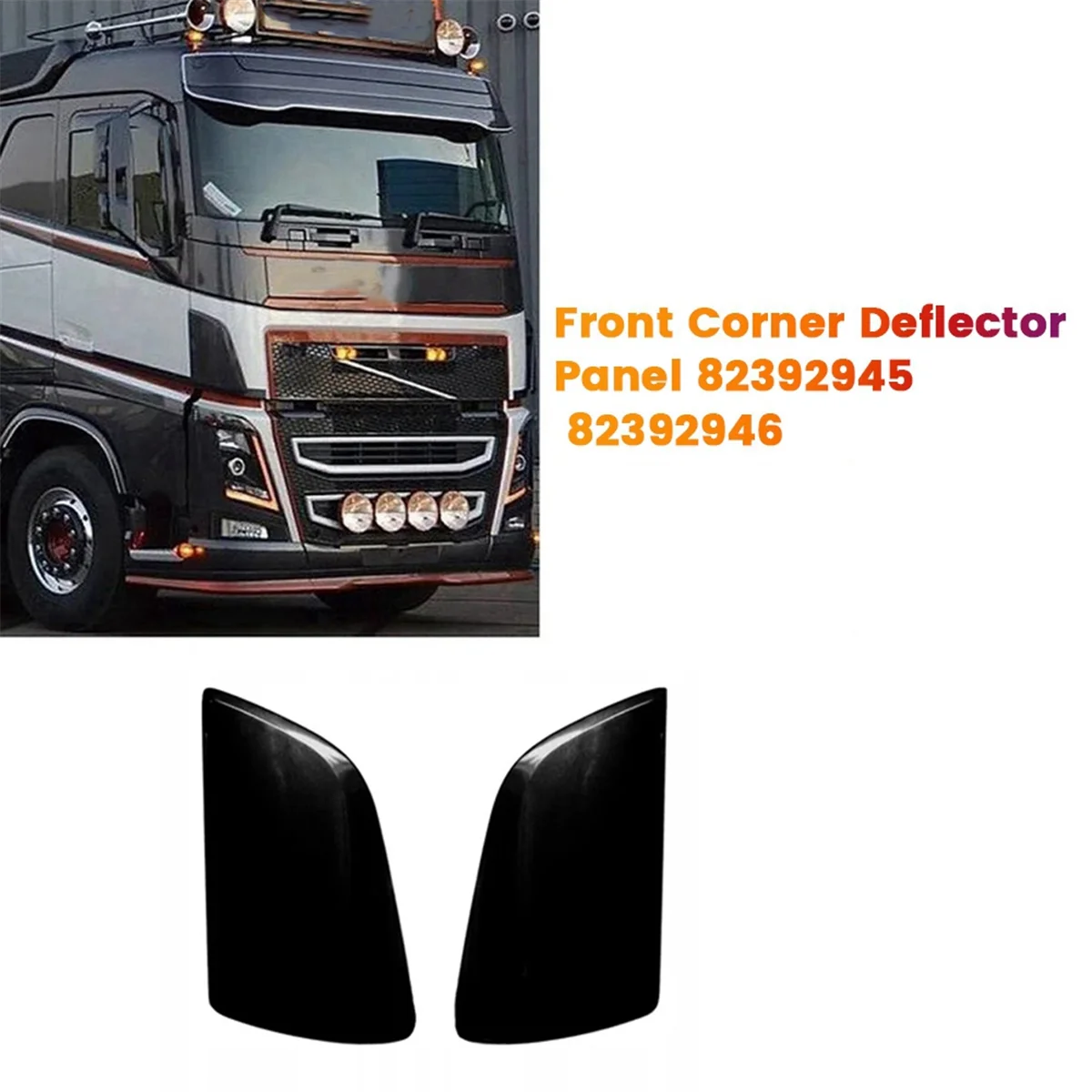 Передняя угловая дефлекторная панель RHD 82392946 Для грузовика Volvo FH4 Euro 6 12-18 черная