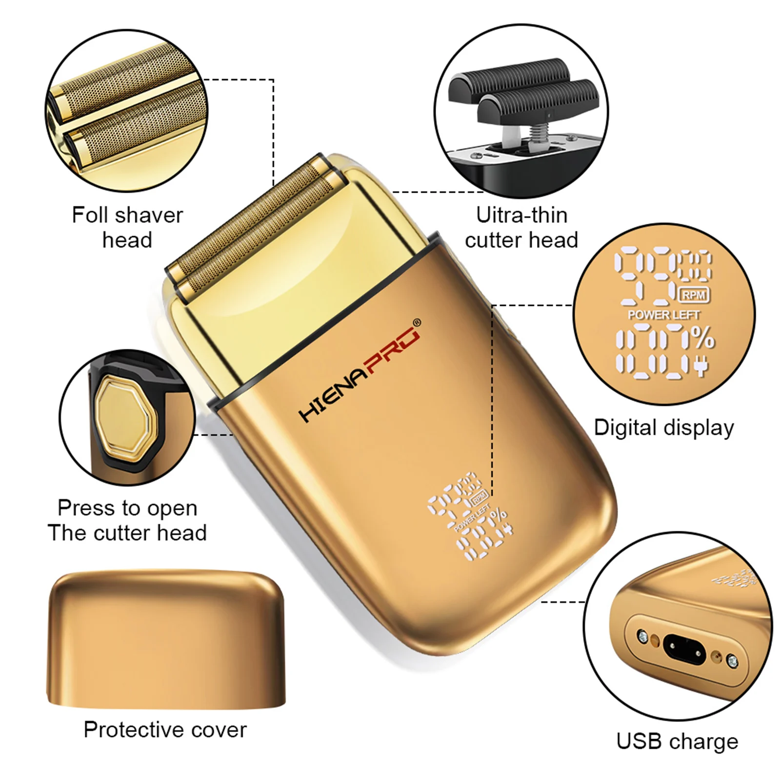 HIENA электробритва для мужчин триммер бороды машинка стрижки волос портативная