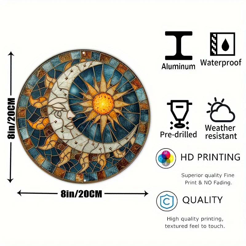 Весенний алюминиевый знак тема Солнца и Луны украшение из искусственного