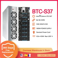 btc s37 mining motherboard chassis set for 8 graphics card with 8gb ddr3 128gb msata ssd 8 pin power cable eth bitcoin miner