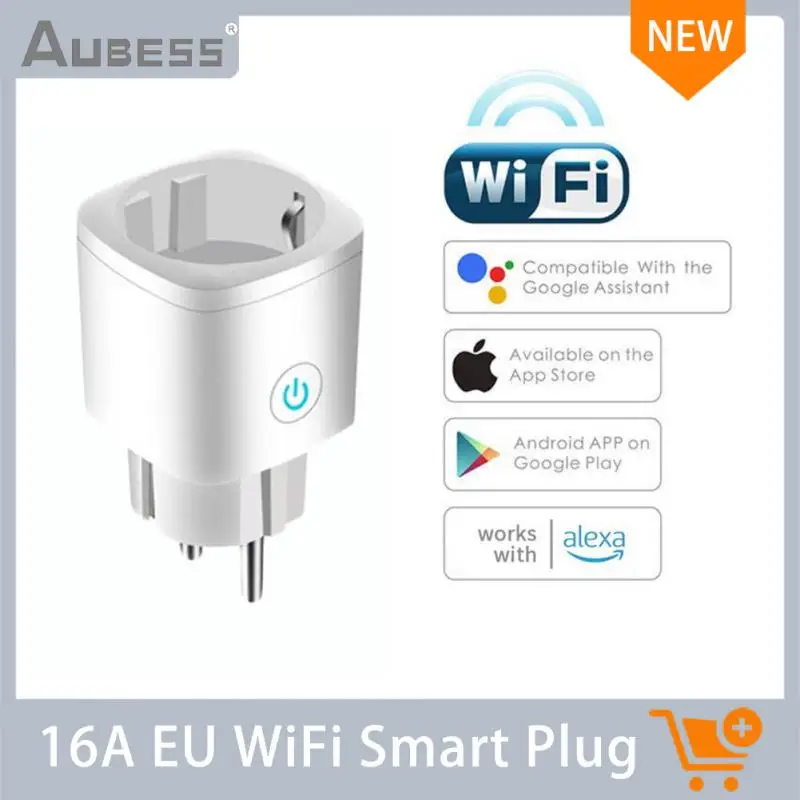 

Aubess Tuya 16A Smart Socket EU WiFi Smart Power Plug Outlet Timer For SmartLife App Remote Control Via Alexa Google Home Yandex