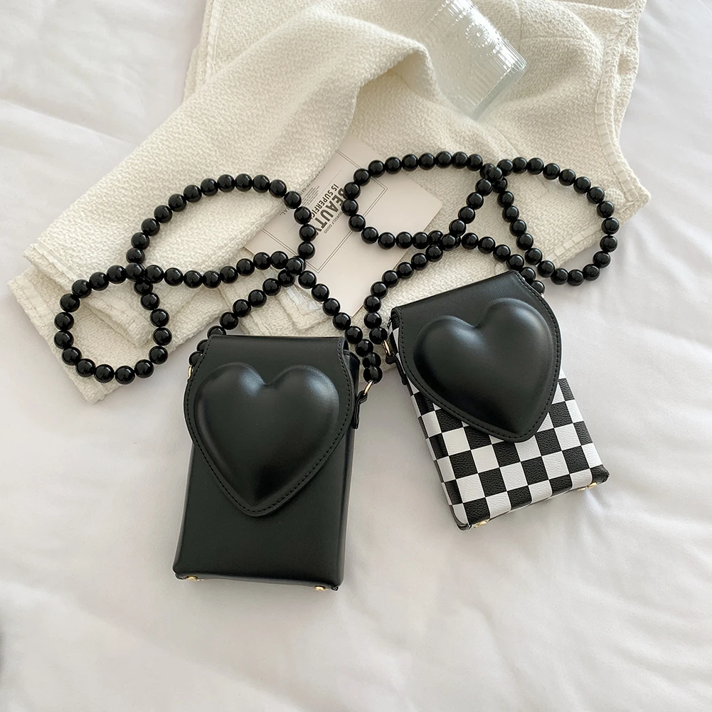 

Женская сумочка, кошелек, сумки через плечо в форме сердца для женщин, сумки на плечо из искусственной кожи, женская сумка-мессенджер на цепо...