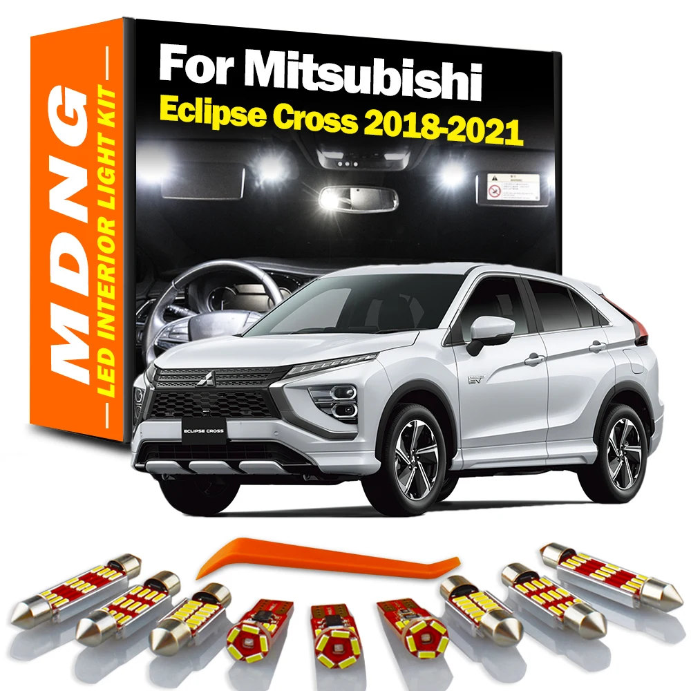 MDNG 11Pcs For Mitsubishi Eclipse Cross 2018 2019 2020 2021 Canbus LED Interior Map Light Kit Car Led Bulbs Accessories No Error