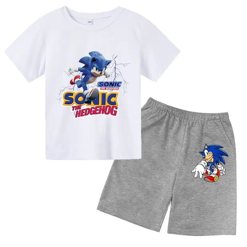 

Kids 2 Piece Suit T Shirt + Pants Sonic T Shirt Boy Clothes Set Kids Sports Suit Boy Girls Top T Shirt Short Sleeve
