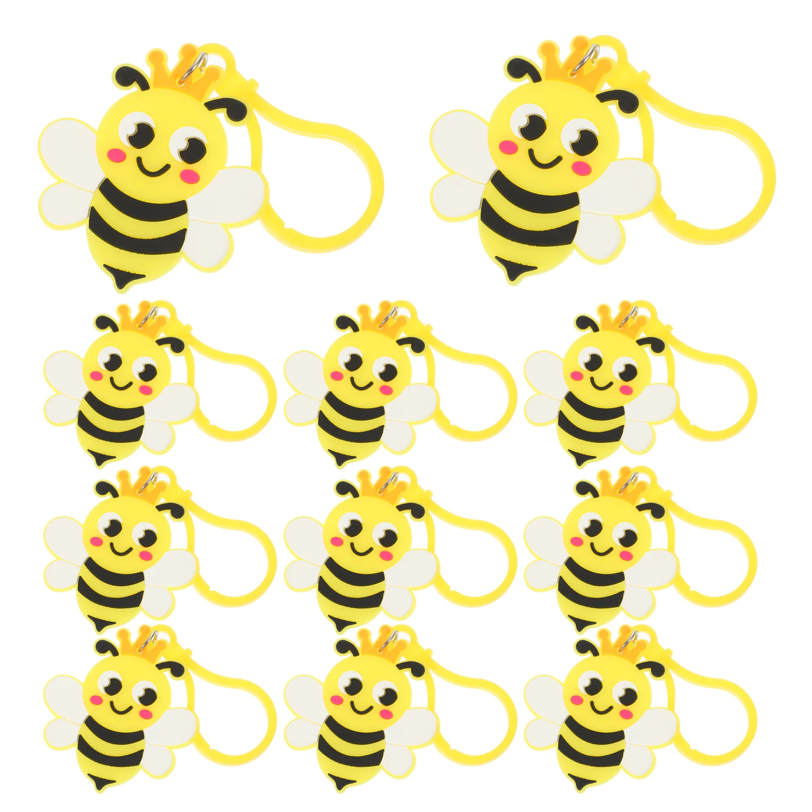 

24pcs Key Chains Cute Bee Charm Keyring Backpack Key Chain Purse Hanging Decorations Bee Party Favor