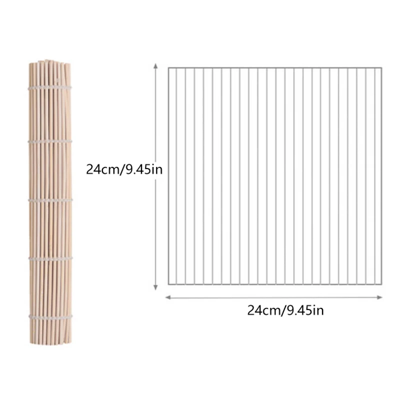 Бамбуковый набор инструментов для суши 24x24 см с подвесными полотенцами