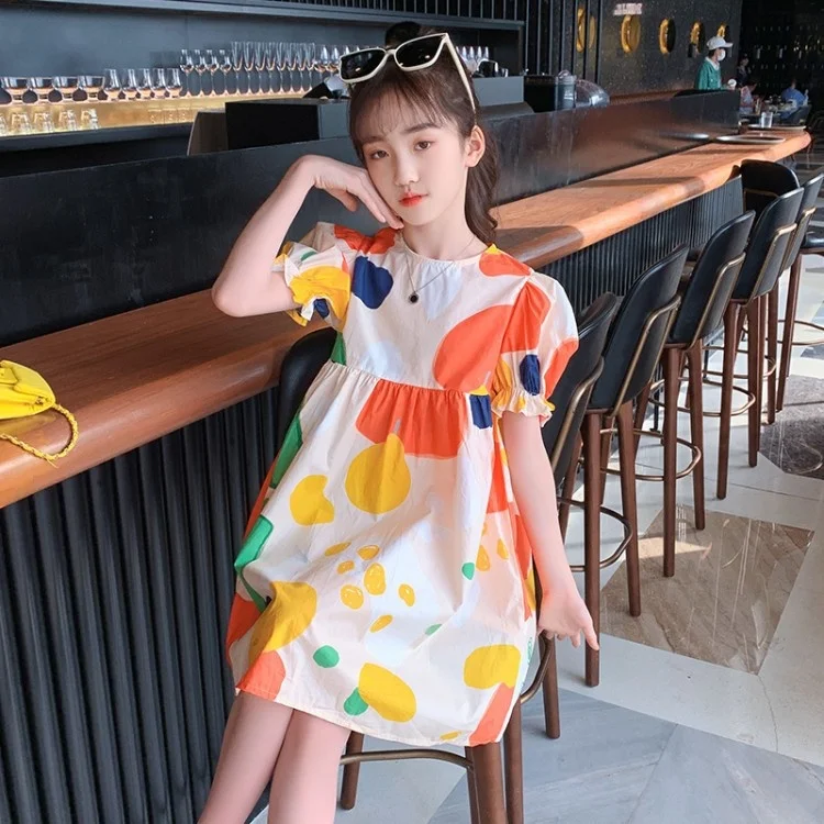 

summer short sleeve kids princess dress for girl fairy skirt cheap costume thin fashionable net red