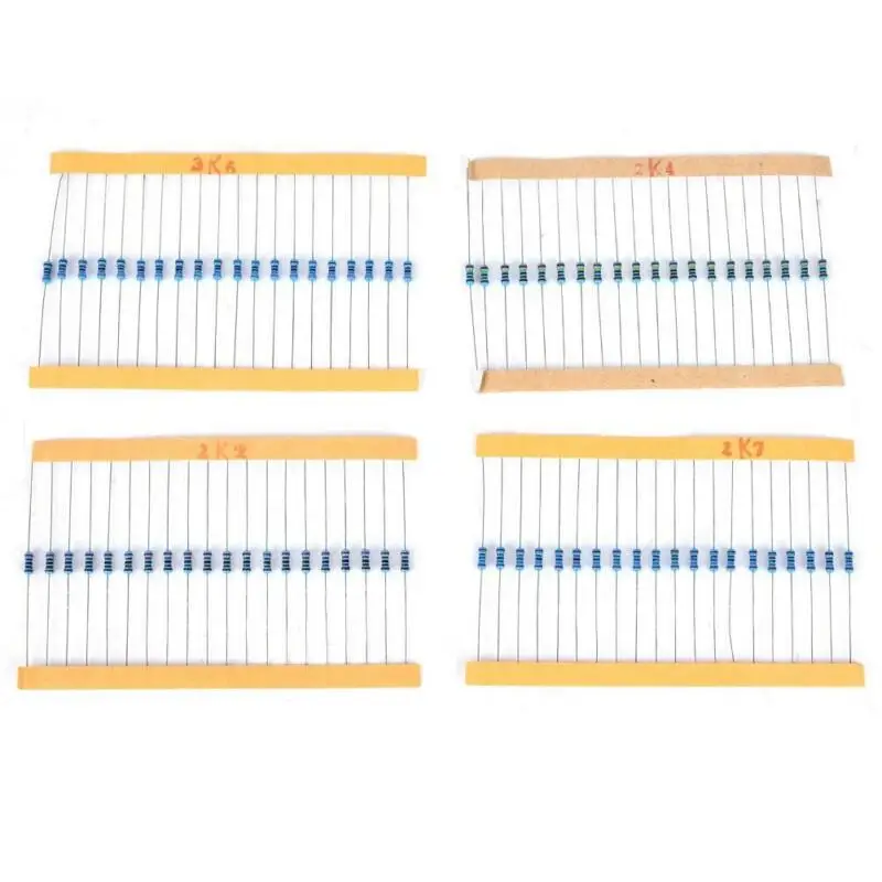 

2600Pcs/Set 1/2 Watt Metal Film Resistors Assortment Electronic Kit 6cm 2.36in Assortment
