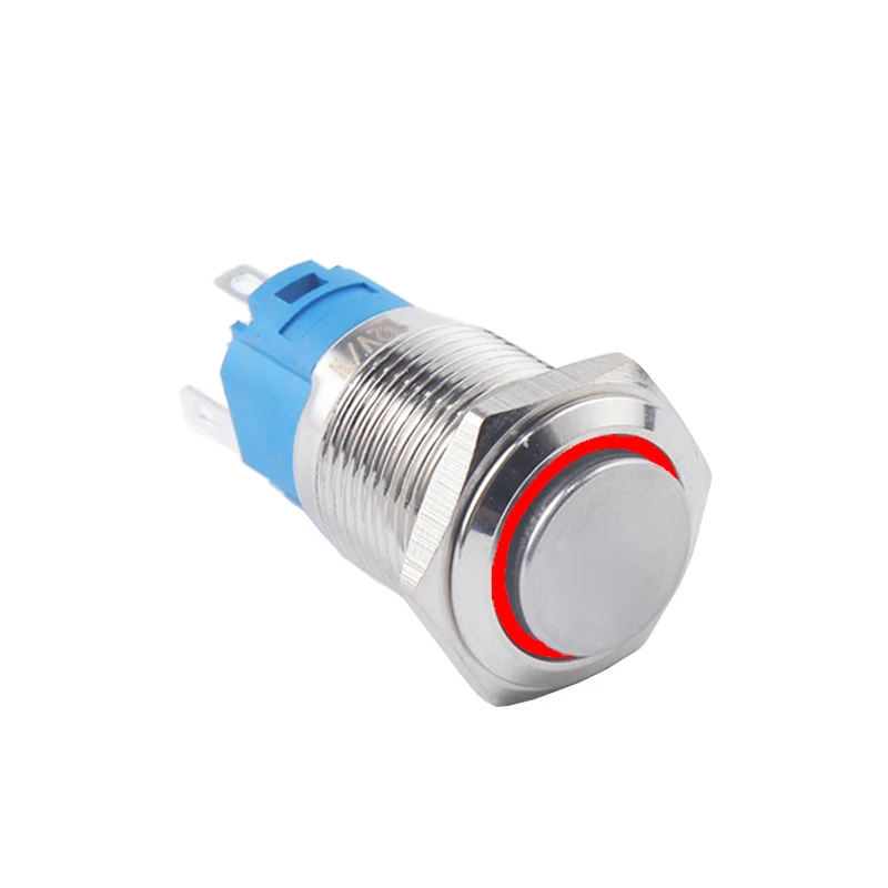 16 мм новый тип водонепроницаемый металлический кнопочный переключатель с Высокой Головкой со светодиодный Ной подсветкой самоблокирующийся/Фотоэлементы 5 в 12 В 24 В 220 В красный желтый