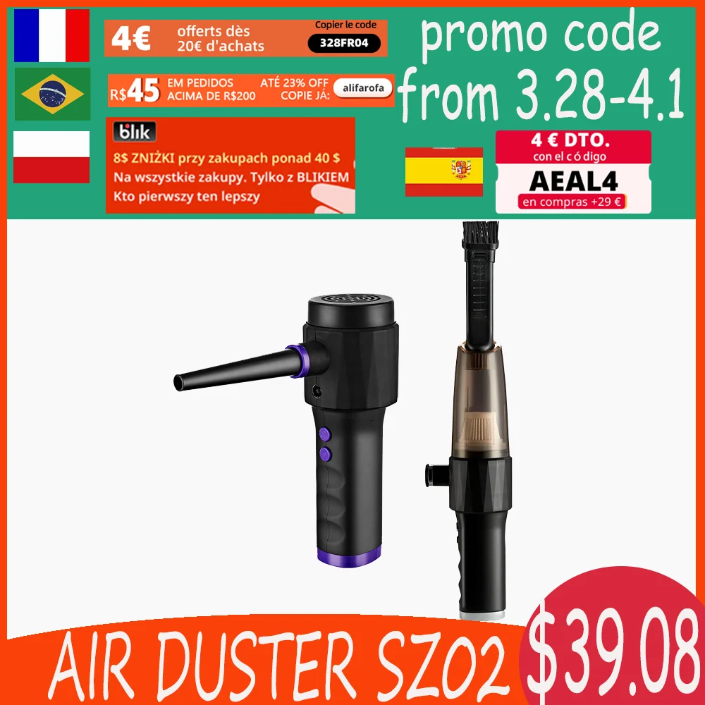 

Беспроводной пылесос Air Duster SZ02 для компьютера, устройство 2 в 1, перезаряжаемая портативная клавиатура для автомобиля, дома, ПК