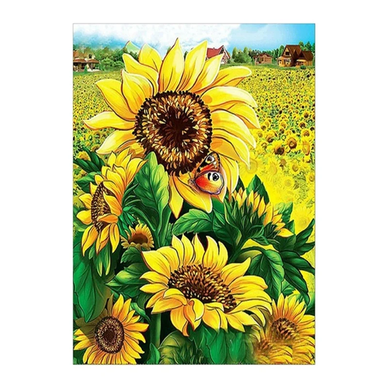 

Бриллиантовая картина, украшение для стен, украшение для дома и офиса, картина с подсолнухом