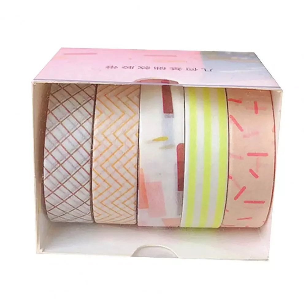 

5 Rolls Adhesive Tape Decal Decorative Nice-looking Girls Washi Macaron Hand Account Sticker Tape