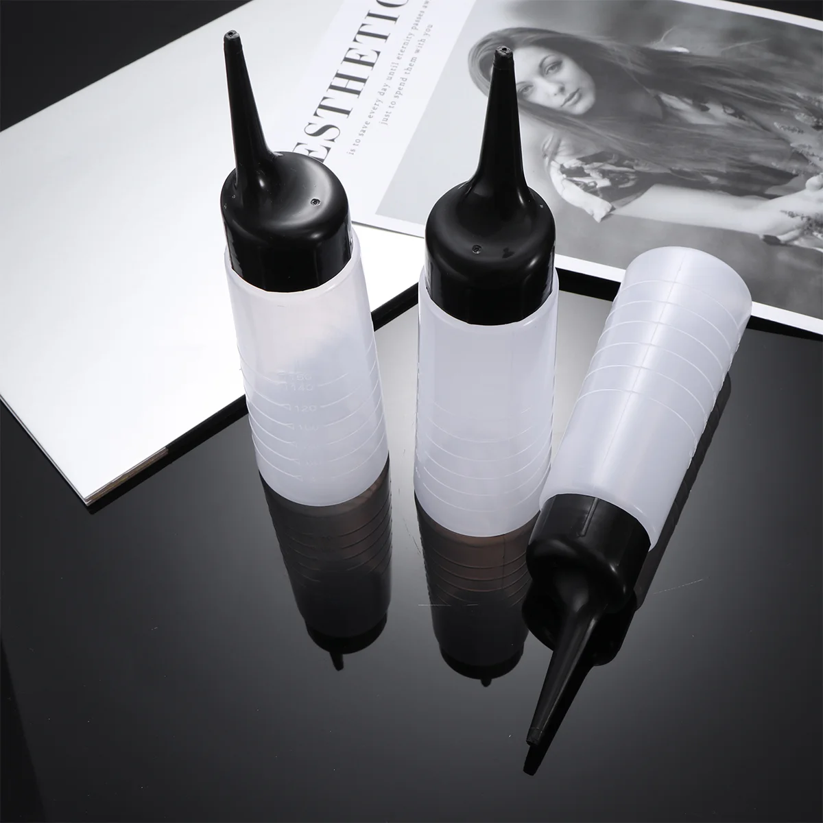 

Hair Bottle Applicator Coloring Supplies Dye Empty Bottlesmix Color Dyeing Clear Set Squeeze Salon Measuring Travel