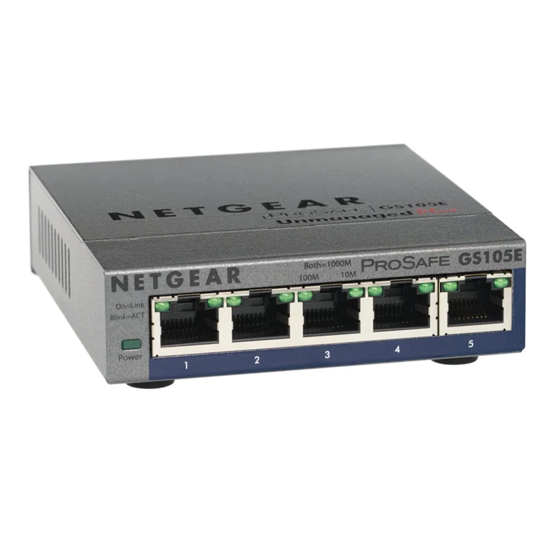 

GS105E ProSafe 5-портовые коммутаторы Gigabit Ethernet Smart Manage Plus