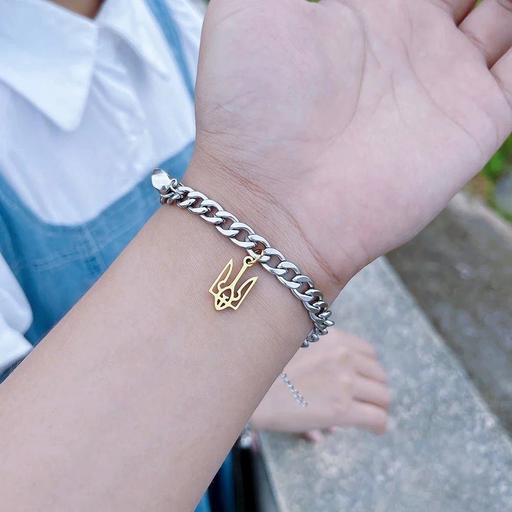 2 шт./компл. украинский Шарм-браслет с символами тридента гербом Украины для пар