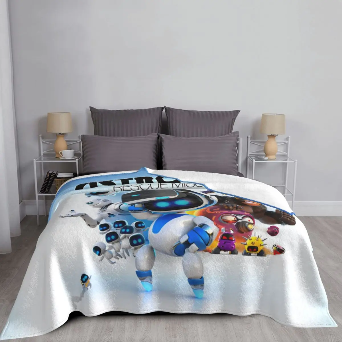 Забавные игровые одеяла Astrobot фланелевое винтажное дышащее одеяло для украшения